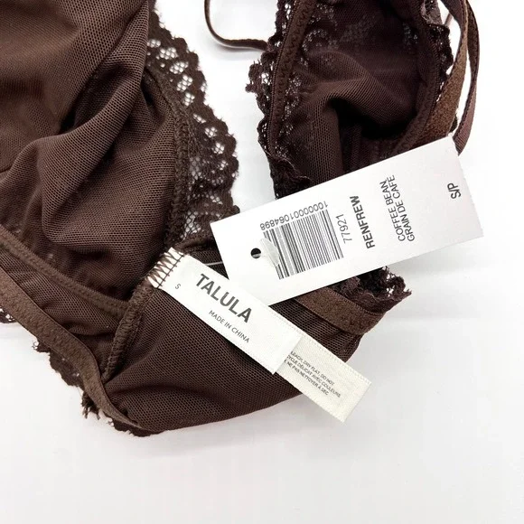 ARITZIA TALULA Renfrew Bralette Bundle Womens Small Tan Brown Lace Triangle - Picture 4 of 15